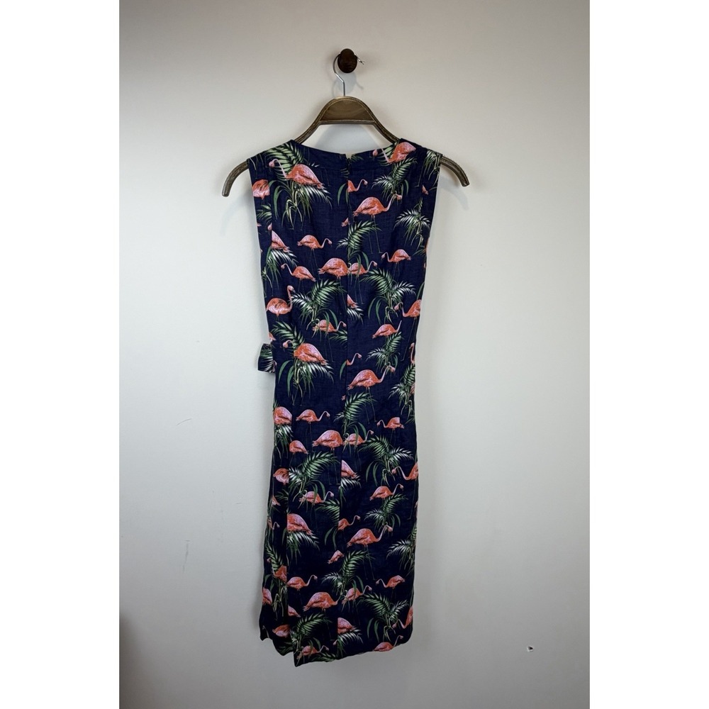 Hobb's London Women's Linen Flamingo Print Dress Size 6 Resort - Picture 6 of 6